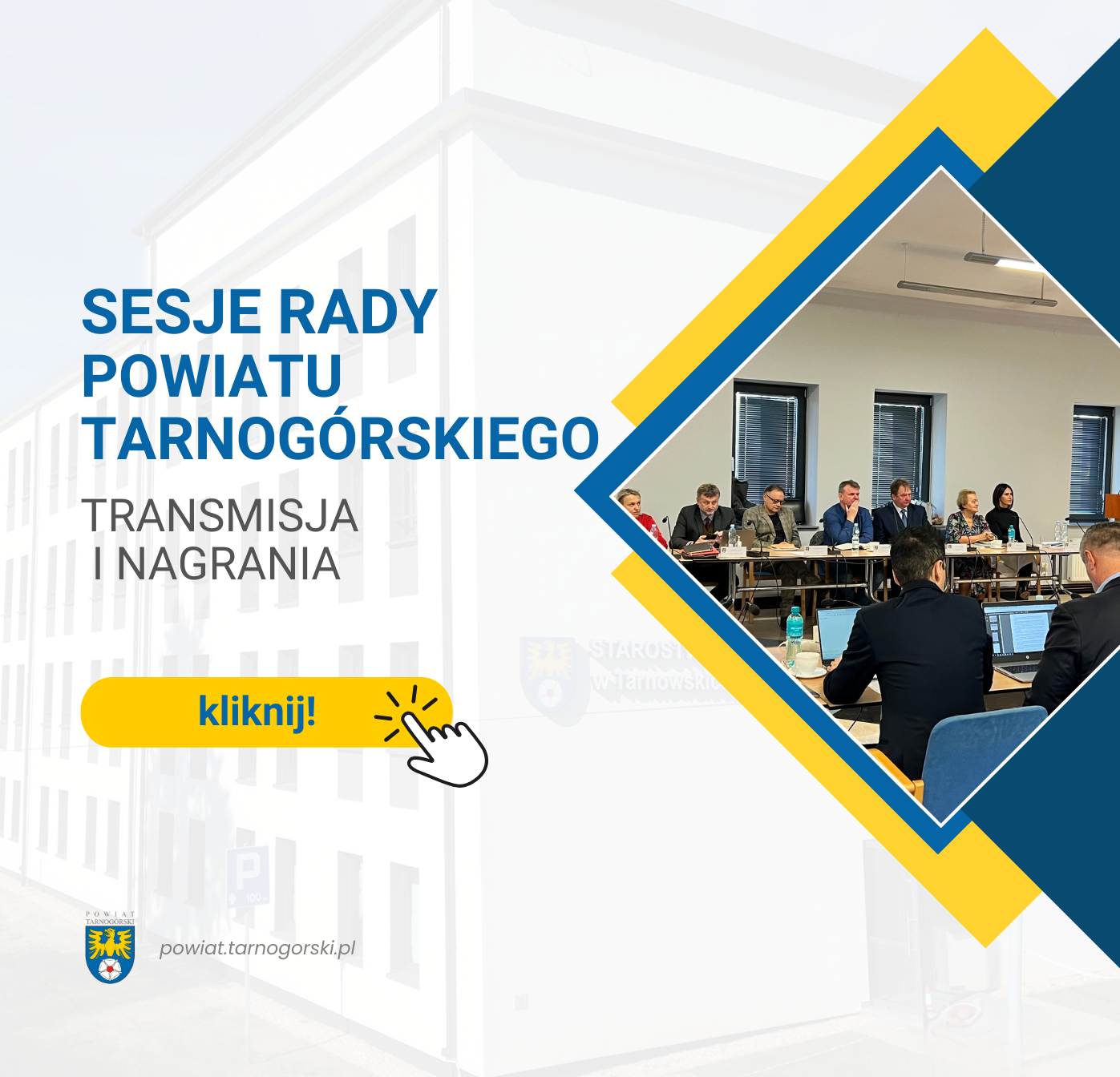 sesje rady powiatu Baner kierujący do Sesji Rady Powiatu